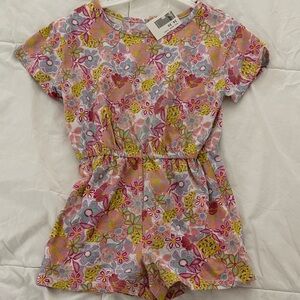 Joe Fresh Floral Kids Romper - Pink and Yellow